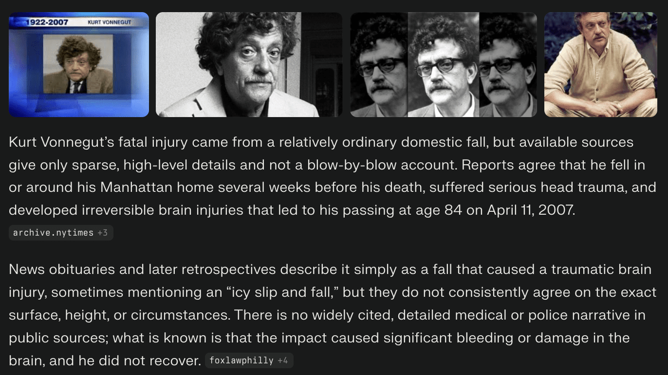 kurt vonnegut's death data