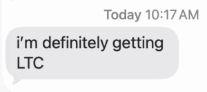 almost two hours later, a new text from my son